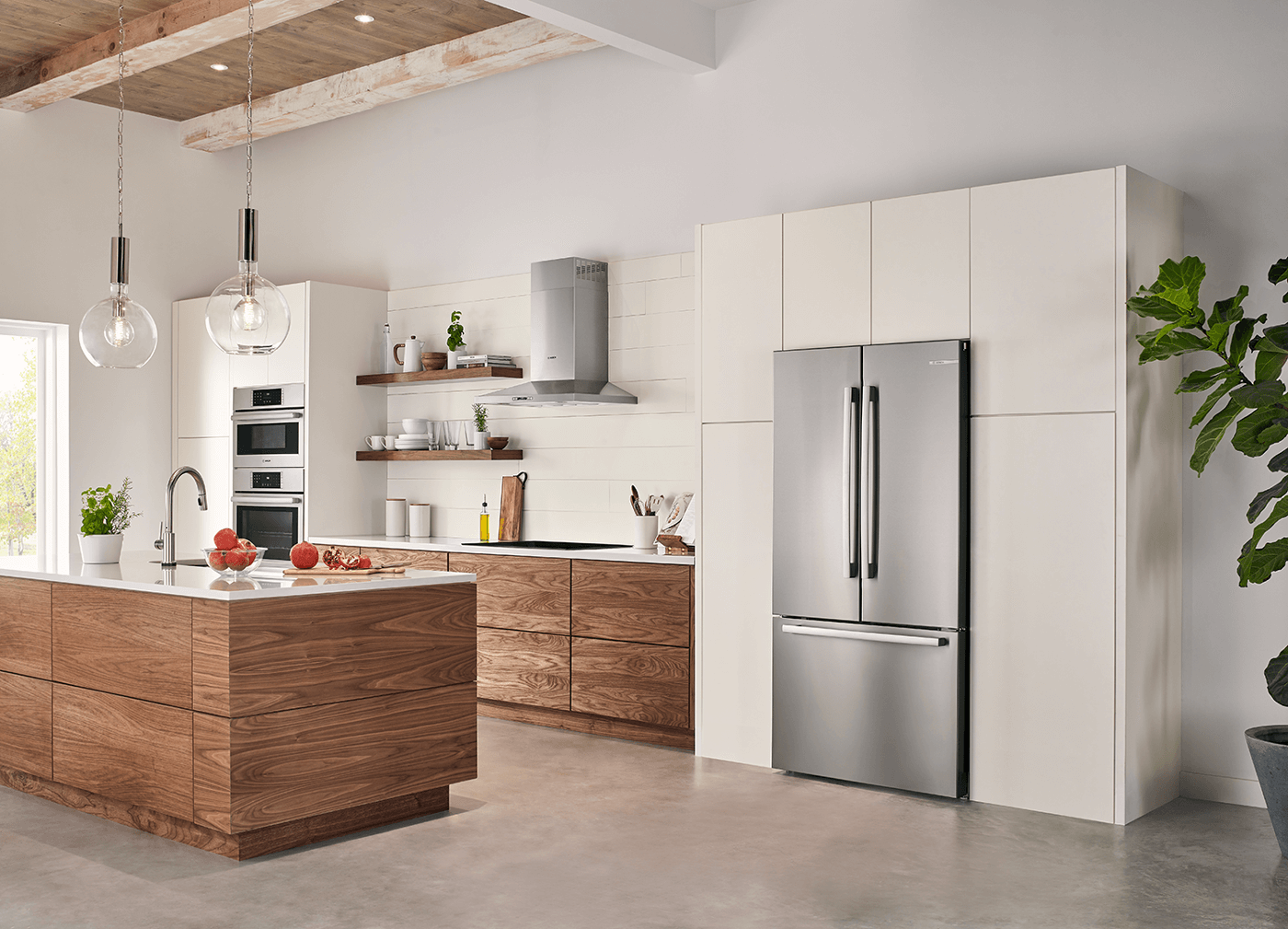 double door fridge kitchen design