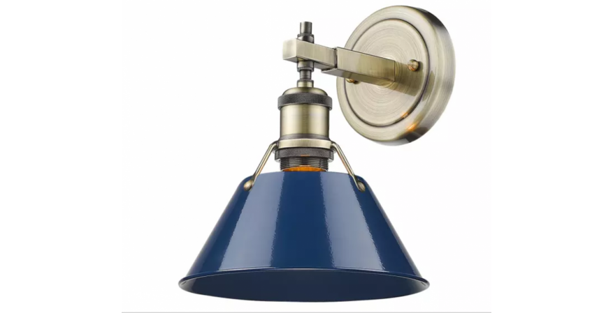 Orwell Collection sconce,blue shade Golden Lighting Products 