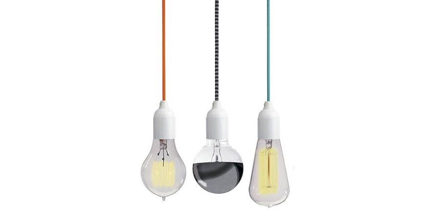 NUD Classic pendant+colorful cords+bulb+NUD Collection