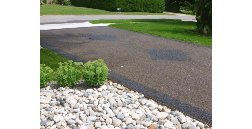 Porous Pave has updated the size of its recycled rubber chips from ¼ to 3/8 inch to 1/8 to ¼ inch, providing for a more refined, smoother paved surface. The highly porous pour-in-place permeable paving product, made with discarded tires, aggregate, and urethane binder, offers 5,800 to 6,300 gallons per hour per square foot permeability