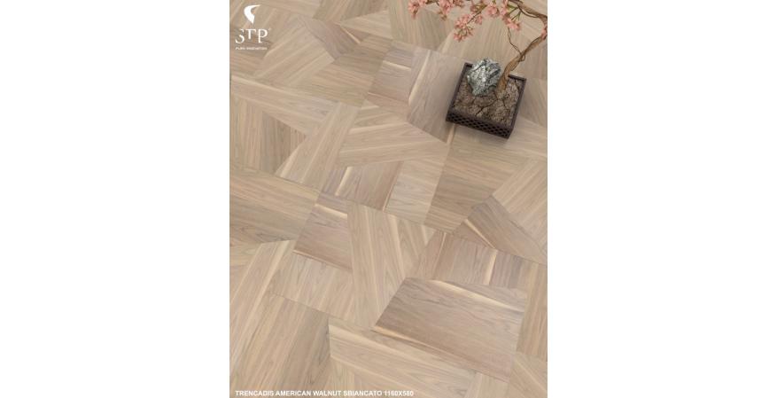 STP Wood Flooring has developed a new parquet line of asymmetrical wood flooring that was inspired by the artist Antoni Gaudi.