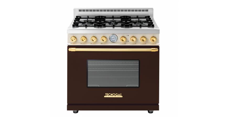 Italian appliance manufacturer Tecnogas Superiore made its U.S. debut with Next and Deco, range and ventilation hood lines specifically created for North America. The Deco comes with Art Deco-inspired hardware in bronze, gold, or chrome.