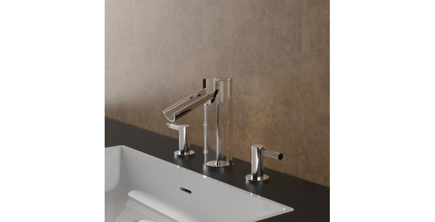 Italian faucet maker Fortis has introduced to the U.S. market an audacious lavatory faucet line that makes the water visible to the user.