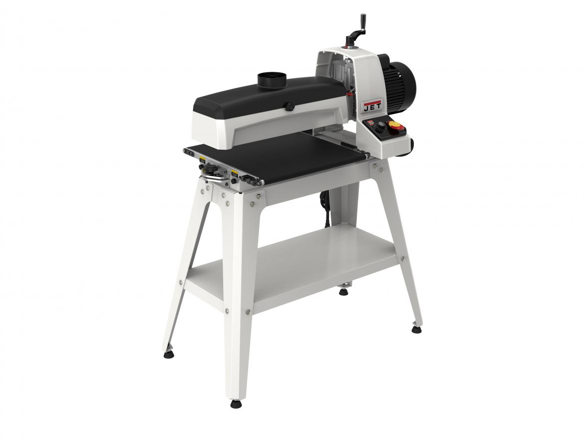 The manufacturer’s expanded line of drum sanders includes the JWDS-1836, a mid-sized unit with a tool-less conveyor belt parallelism adjustment, a depth scale, and an advanced dust hood design. The tool accommodates pieces up to 36 inches wide and from 1⁄32 inch to 3 inches thick.