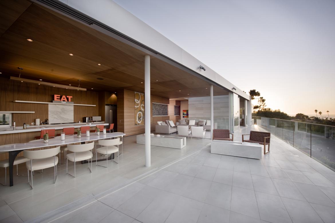 San Diego-based Safdie Rabines Architects opted for Solana concrete floor tiles from Concrete Collaborative to create a seamless flow from the inside to the outside of this La Jolla, Calif., home.