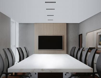 Multi Stealth Recessed lighting in office 