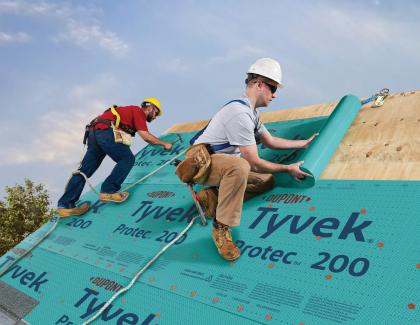 dupont tyvek protec roofing used on the house that blues built