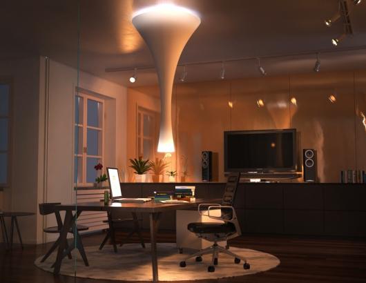 Concepticon Studio has created an innovative smart chandelier that interacts with a smartphone, senses a homeowner’s needs, evaluates contextual conditions and adjusts its shape and function automatically.