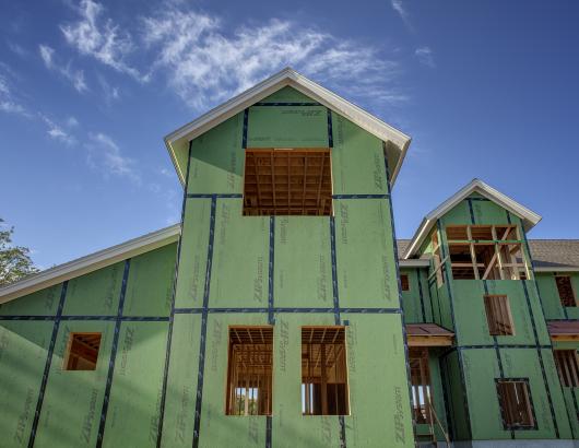 Huber Engineered Woods' ZIP System Sheathing on a house