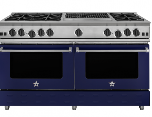 BlueStar has redesigned its flagship Residential Nova Burner with a larger oven window and sleeker lines, and has added more colors and finish combinations.