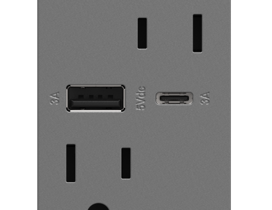 Legrand Adorne Ultra Fast USB Outlet gray