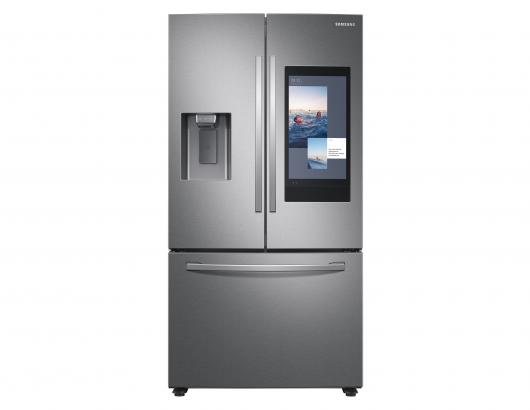 Samsung Family Hub Fridge Front with Screen Silver