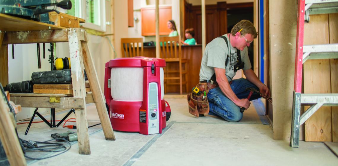 The makers of the BuildClean Dust Control System says the product virtually eliminates airborne dust that results from demolition, sanding, and other standard remodeling tasks, making spaces more livable for clients who choose to stay in their homes during a job.  The device removes up to 90 percent of the airborne dust generated in the remodeling process, which minimizes the migration of dust and preserves home livability even in the most challenging remodeling projects.