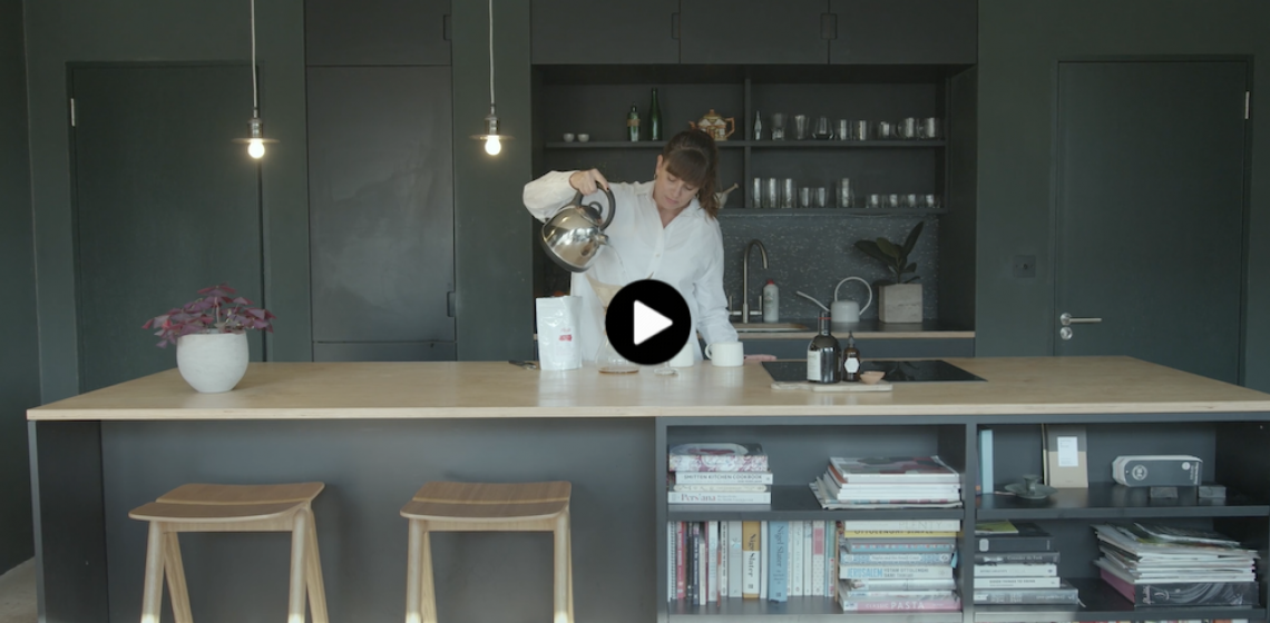 Natalie Jones in Modern Kitchen, Paints by Farrow and Ball