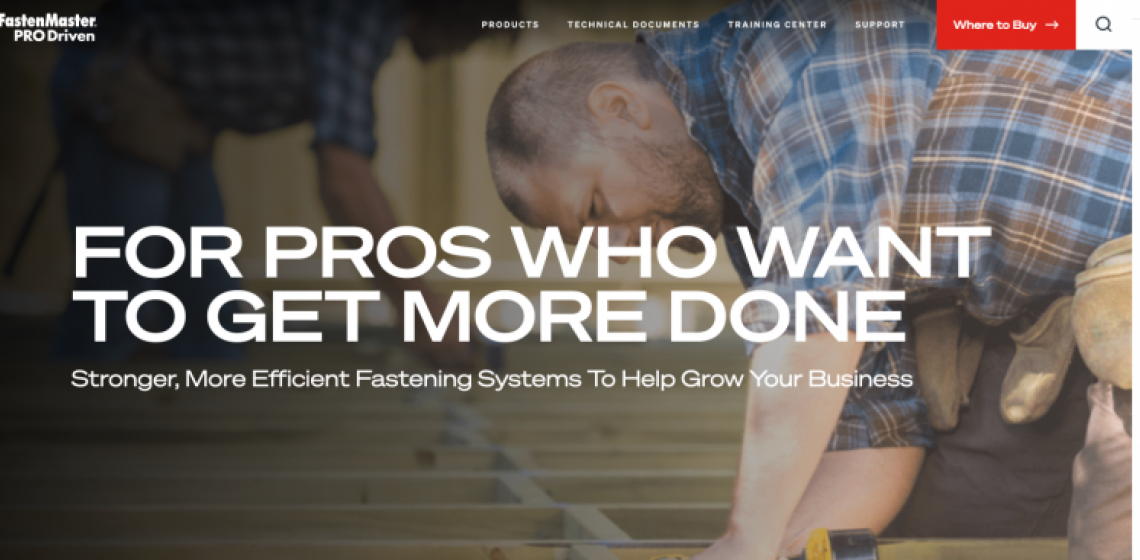 FastenMaster, a division of OMG, Inc., has launched a newly reimagined online destination for PRO contractors at FastenMaster.com