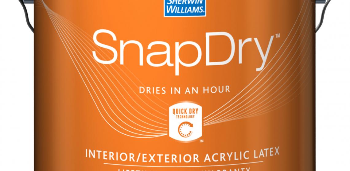 SnapDry is a new water-based door and trim paint that dries in one hour. Formulated for door and window projects, the exterior acrylic latex paint is resistant to dirt, fingerprints, UV rays, and weathering, the company says. It’s available in semi-gloss and in a wide variety of colors