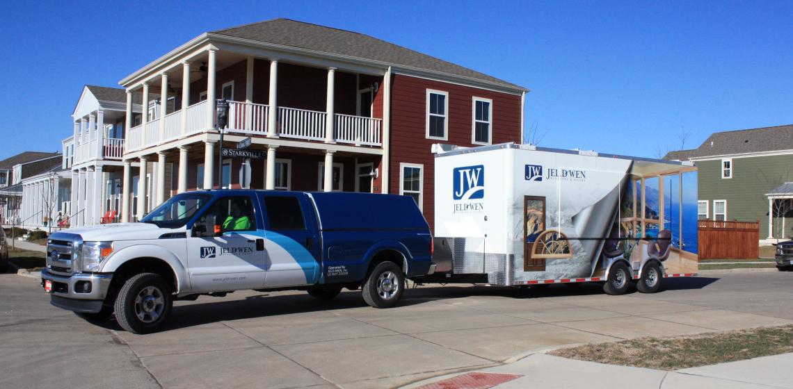 JELD-WEN truck and trailer for mobile window training