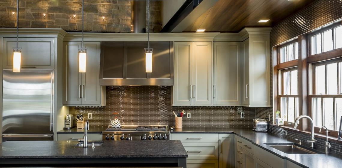 Top Knobs Devon interior kitchen hardware for cabinets in honey bronze