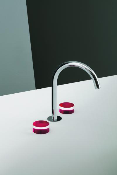 Fantini Nice Collection three hole deck mount faucet red
