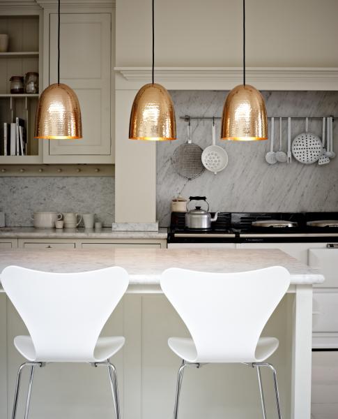 Original BTC Stanley pendants kitchen lighting lifestyle white chairs Portrait