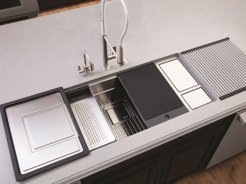 stainless steel kitchen sink workstation