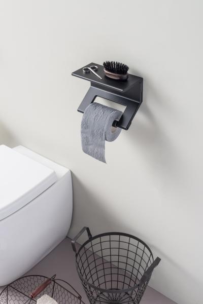ThermoMat Italy Toilet Paper Grab Bar Black