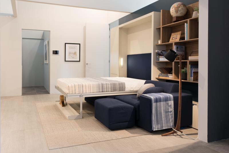 Clei, a partner of "Making Room," provided modular sofa, bed, and storage units.
