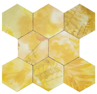 Hexagon yellow wall floor tile