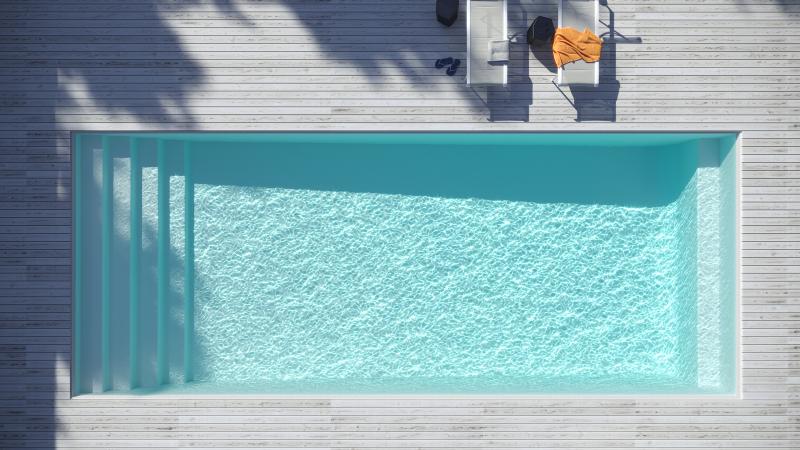 rectangle in ground modern pool