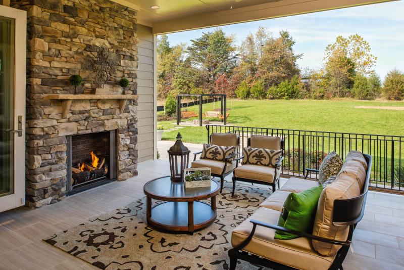 outdoor living fireplace
