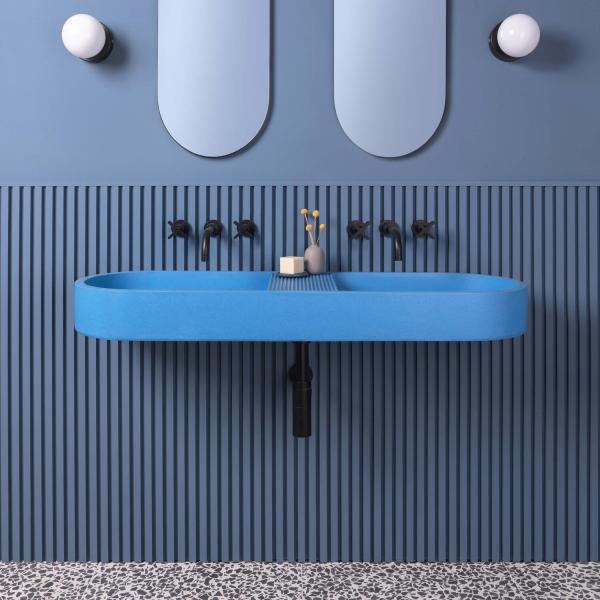 blue bathroom sink