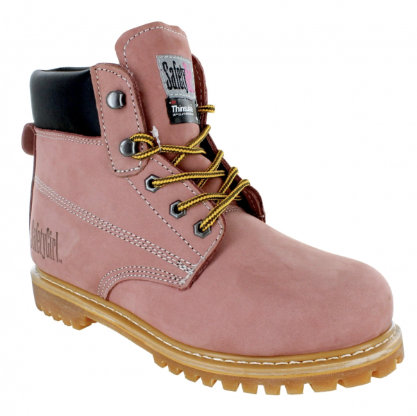 pink womens workwear boots