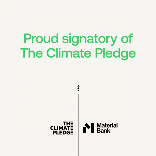 material bank is a signatory of the climate pledge